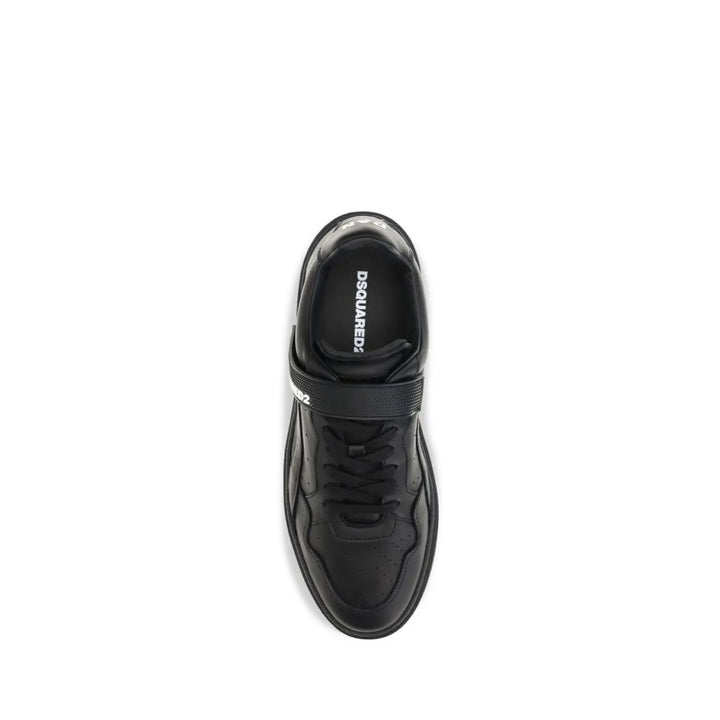 Dsquared² Black Calf Leather Bos Taurus Athletic Sneakers
