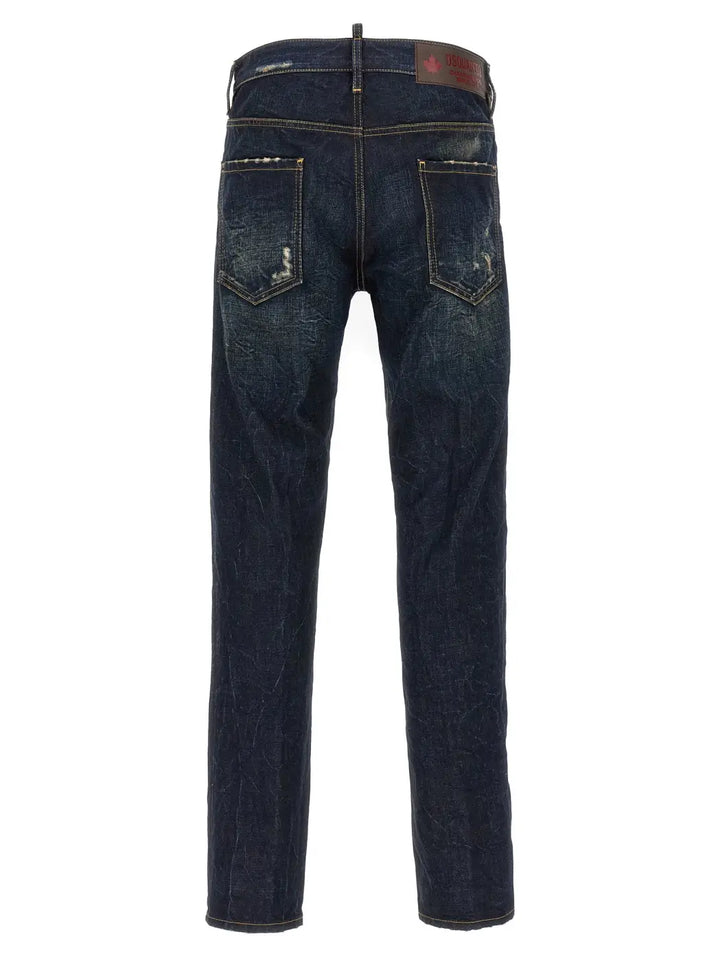 Dsquared² Blue Cotton Slim Fit Jeans