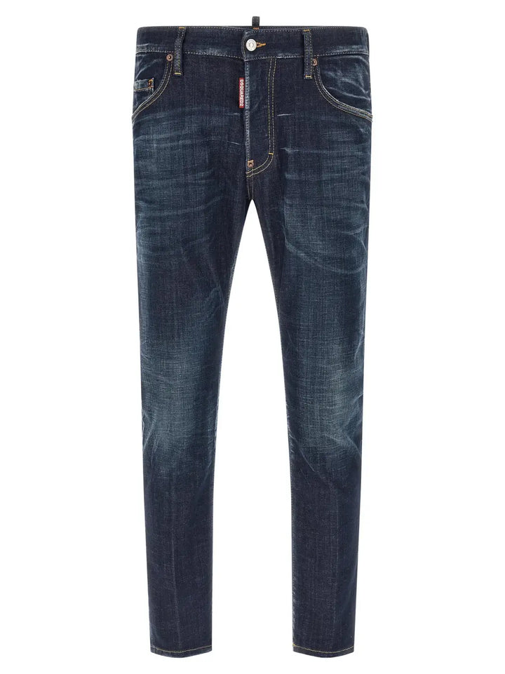 Dsquared² Blue Cotton Straight-leg Jeans