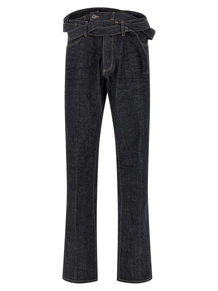 Dsquared² Blue Cotton Straight-leg Jeans