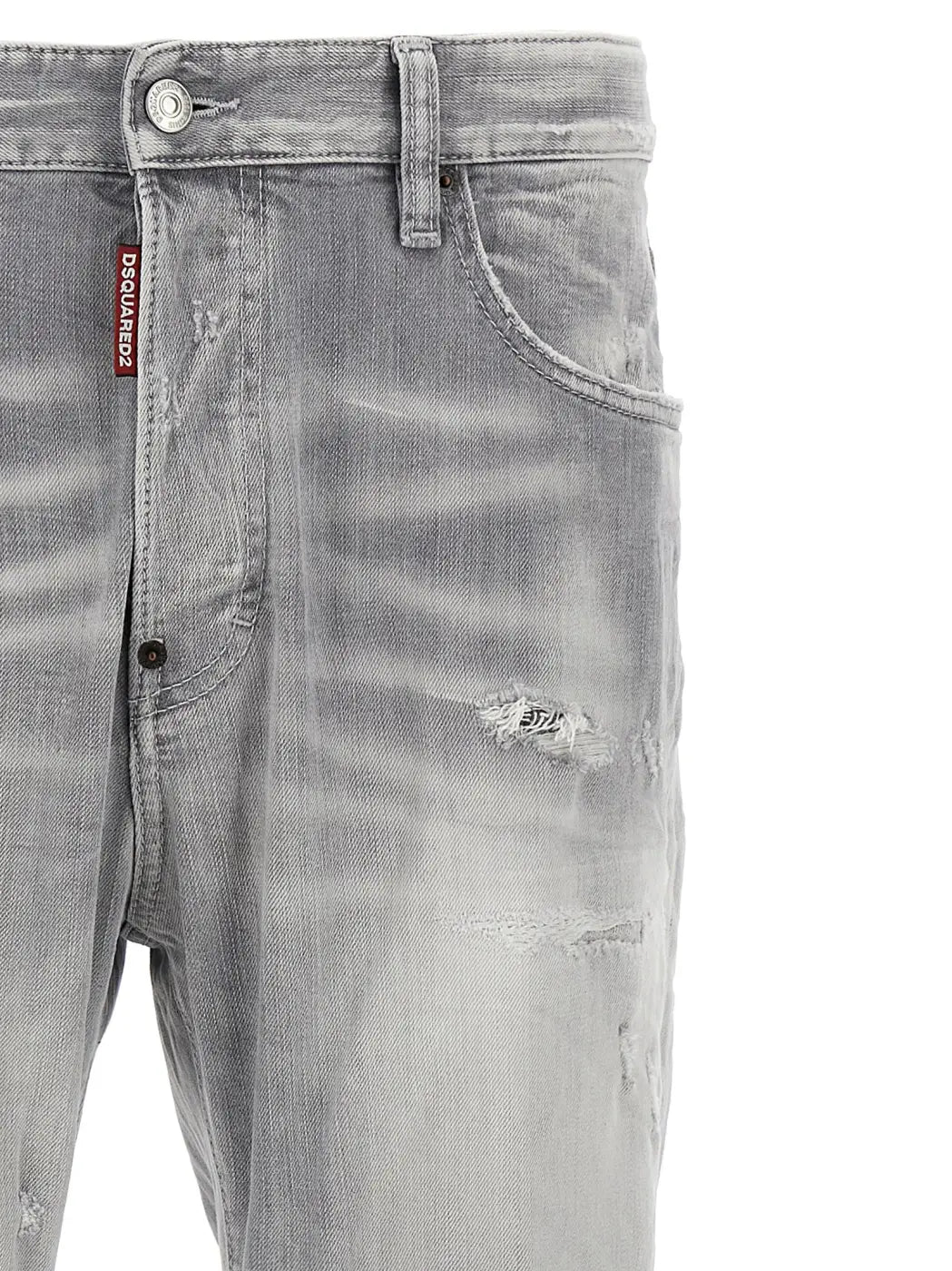 Dsquared² Gray Cotton Straight-leg Jeans