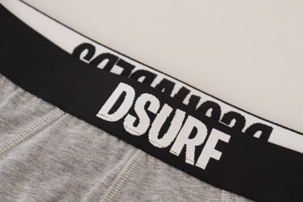 Dsquared² Gray Dsurf Logo Cotton Stretch Men Brief Underwear