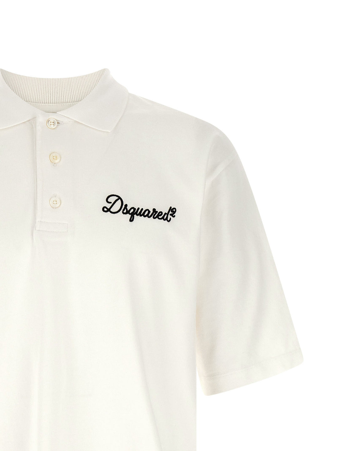 Dsquared² White Cotton Polo Shirt
