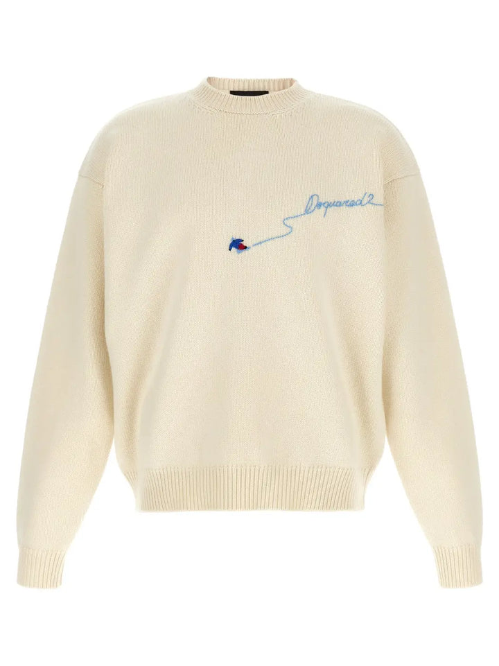 Dsquared² White Wool Cardigan