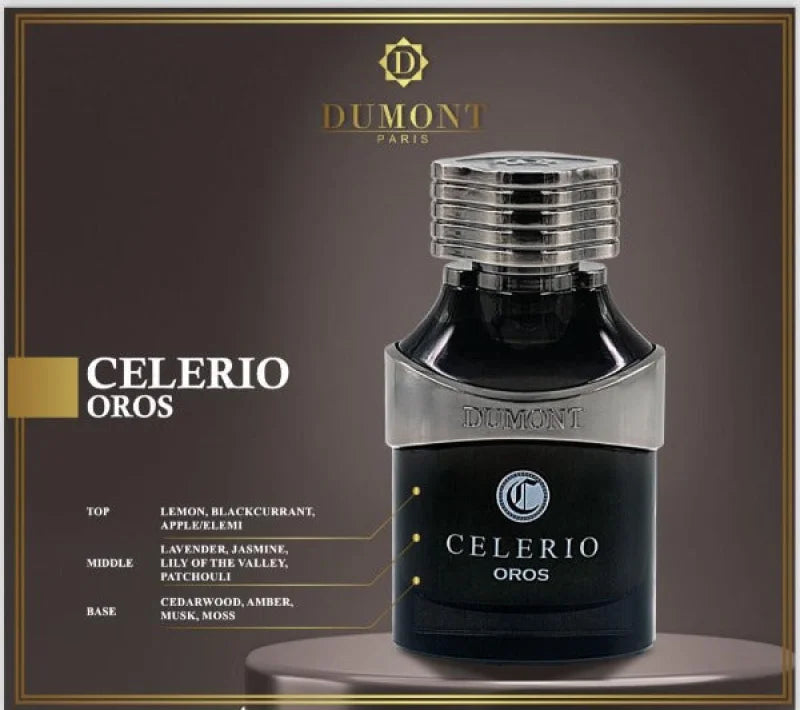 Dumont Celerio Oros Eau de Parfum Bursting Lemon Blackcurrant Apple Men’s Cologne