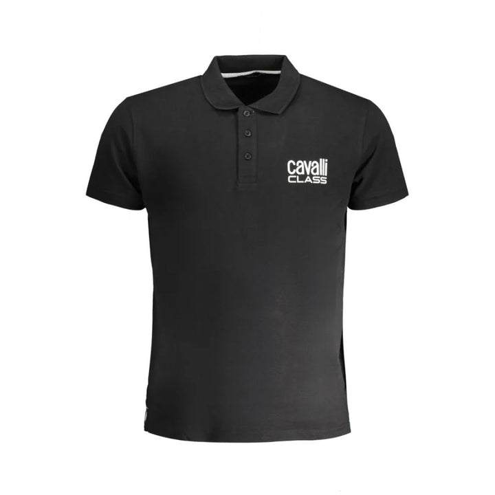 Cavalli Class Black Cotton Men’s Polo Shirt