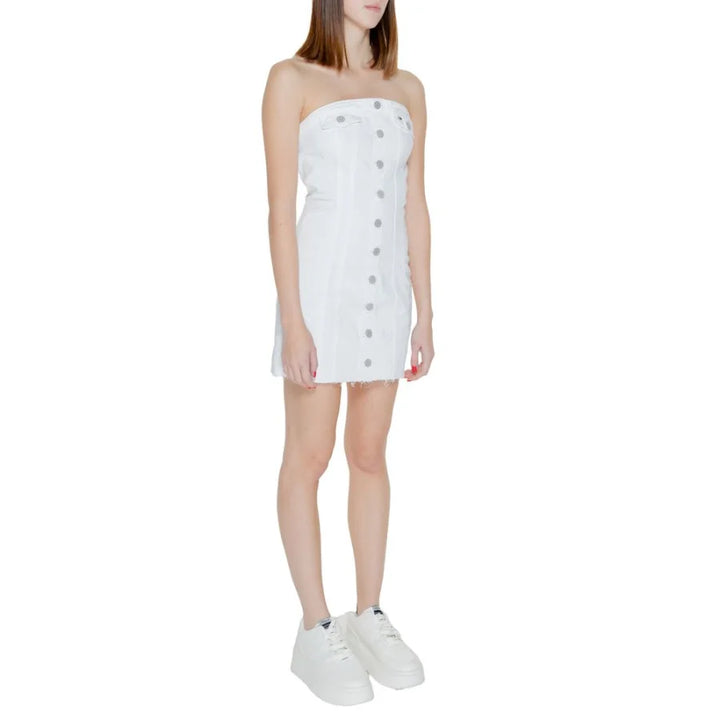 Tommy Hilfiger Jeans White Recycled Cotton Short Dress