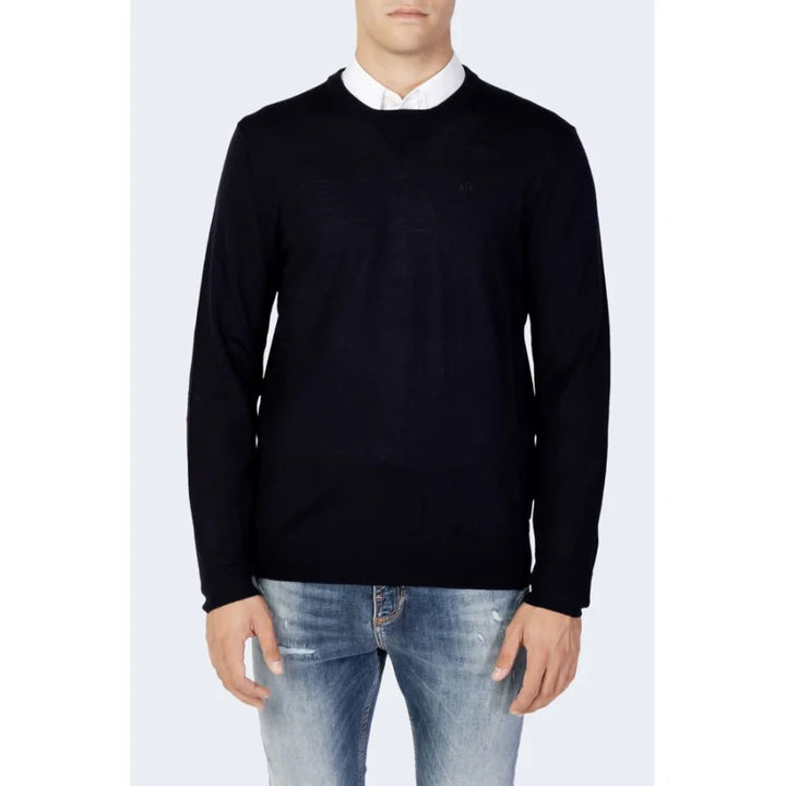 Armani Exchange Blue Wool Sweatshirt