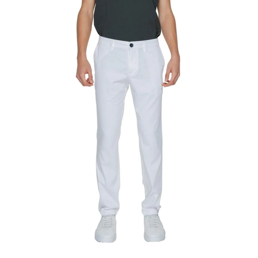 Armani Exchange White Cotton Casual Pants