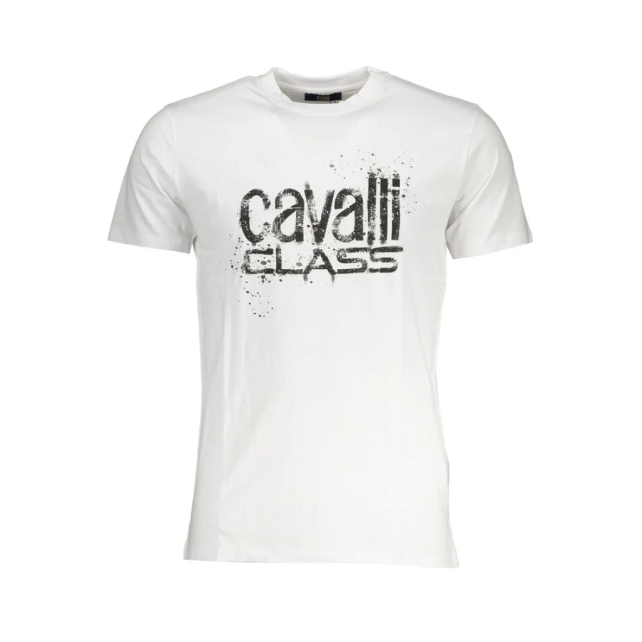 Cavalli Class Bianco Cotton Men T-Shirt