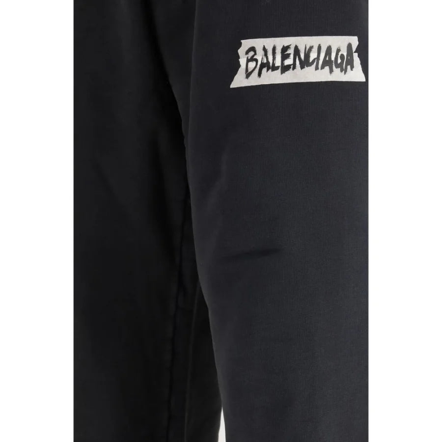 Balenciaga Black Cotton Casual Pants