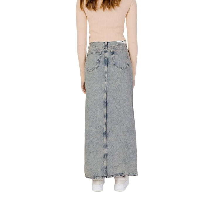 Calvin Klein Jeans Blue Cotton Long Skirt