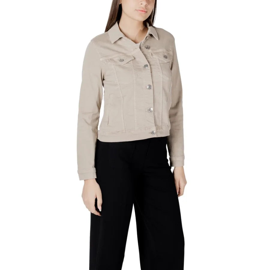 Street One Beige Cotton Denim Jacket