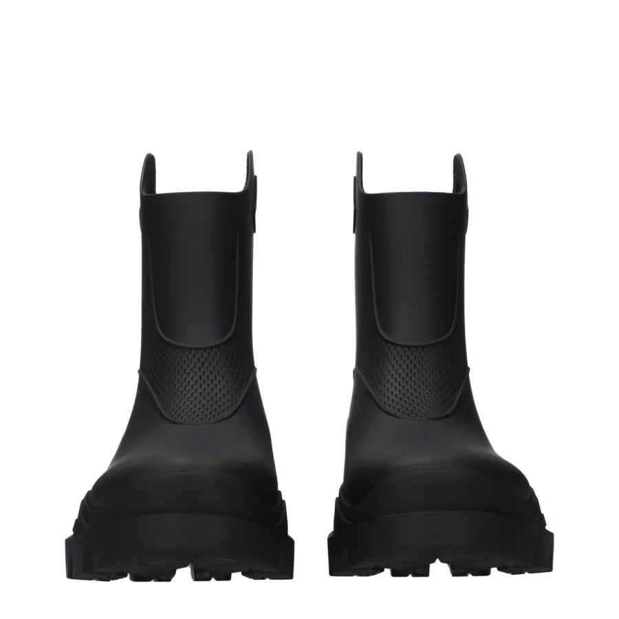 Moncler Black Cotton Ankle Boots