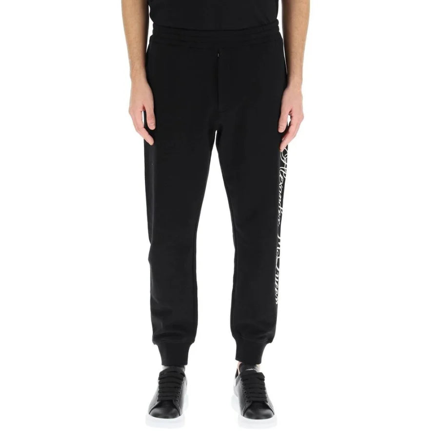 Alexander McQueen Black Cotton Athletic Pants