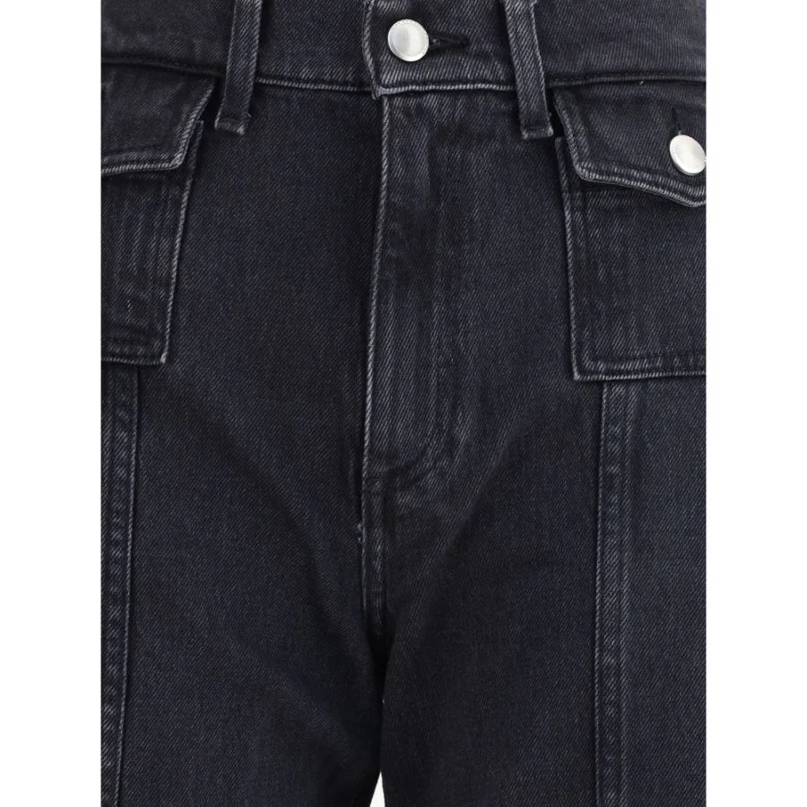 7FOR Black Cotton Jeans Denim