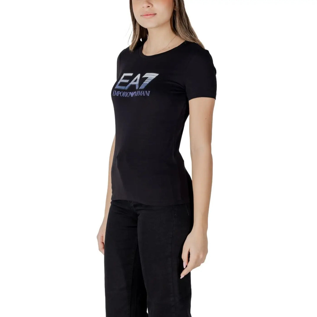 EA7 Emporio Armani Black Cotton T-Shirt
