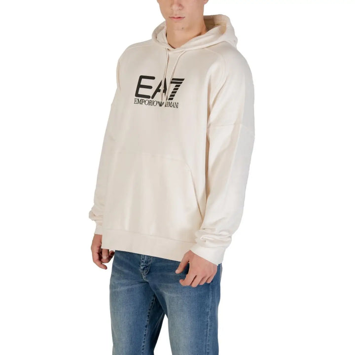 Ea7 Emporio Armani Black and White Cotton Hoodie