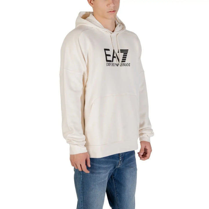 Ea7 Emporio Armani Black and White Cotton Hoodie