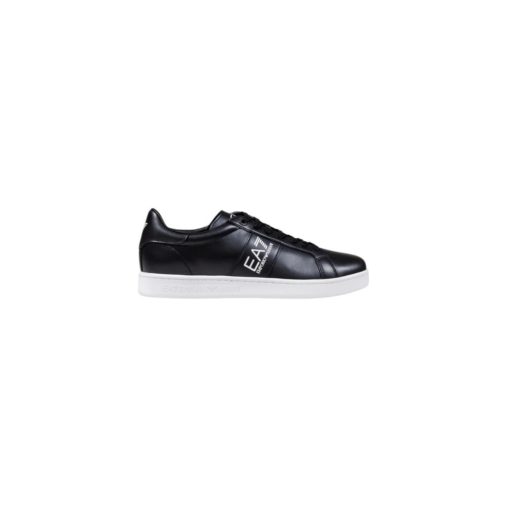 Ea7 Emporio Armani Black and White Leather Sneakers