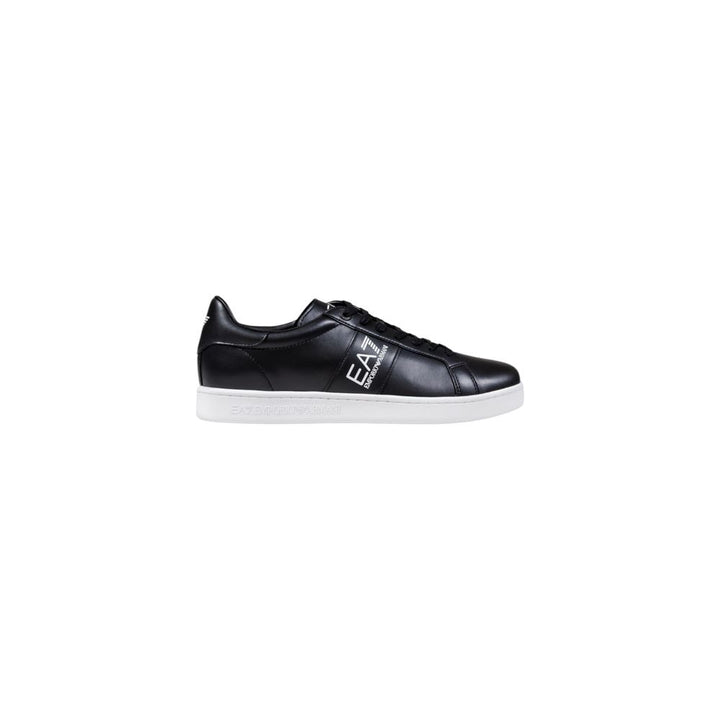 Ea7 Emporio Armani Black and White Leather Sneakers