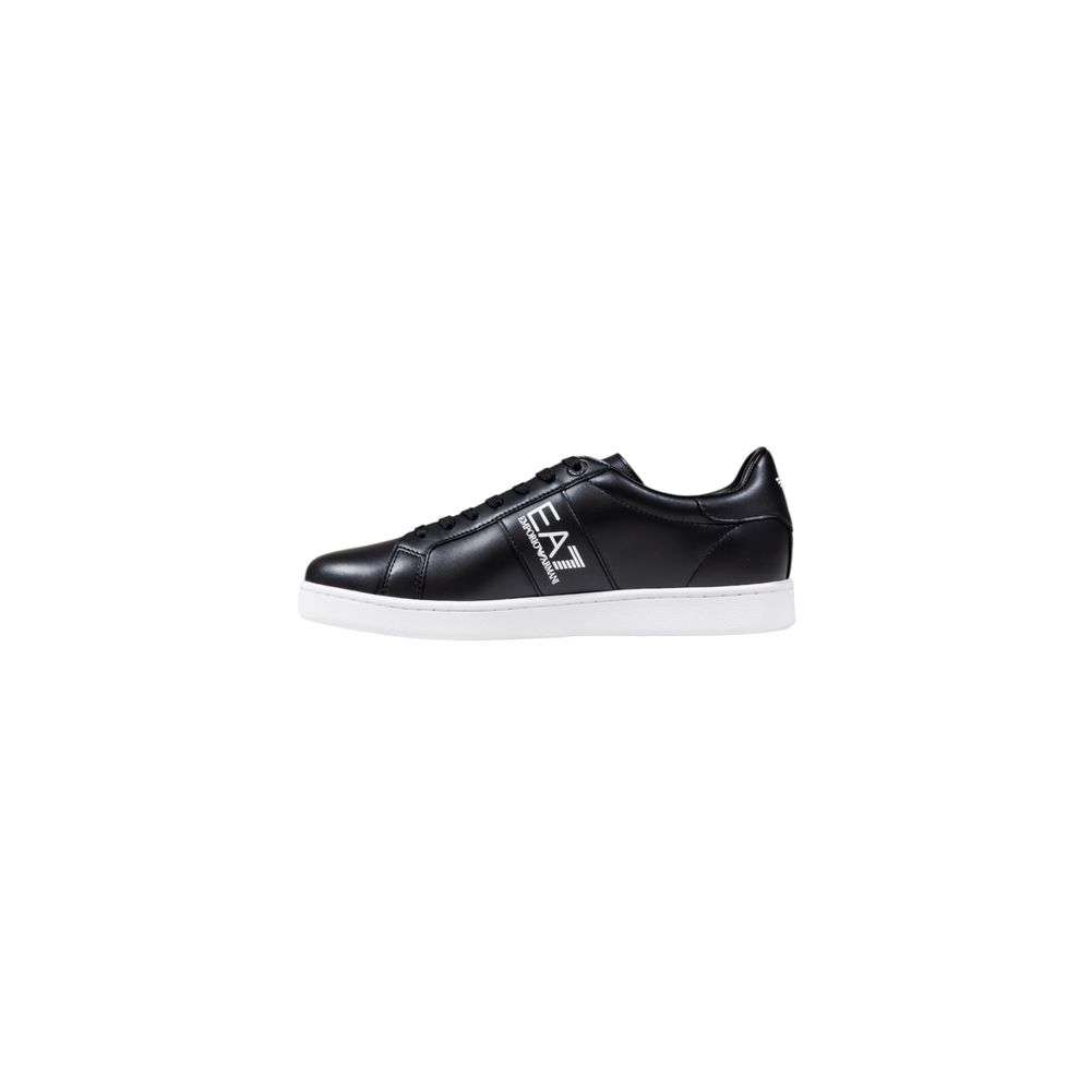 Ea7 Emporio Armani Black and White Leather Sneakers