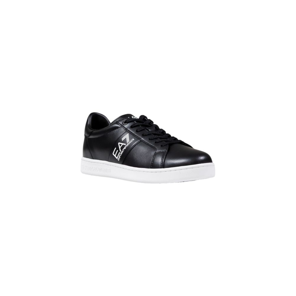 Ea7 Emporio Armani Black and White Leather Sneakers