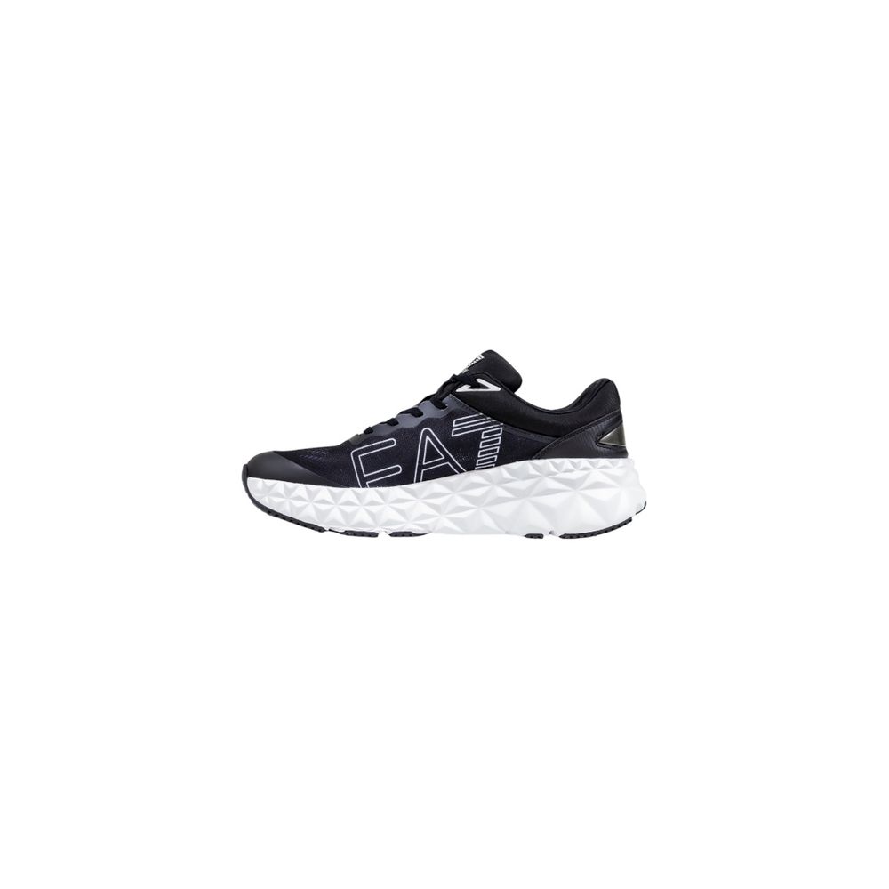 Ea7 Emporio Armani Black and White Polyester Athletic Sneakers