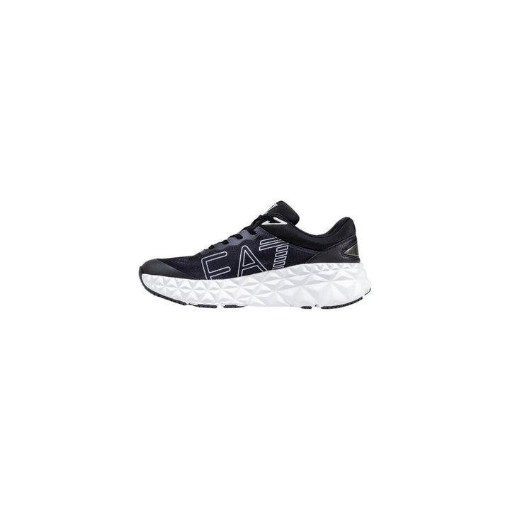Ea7 Emporio Armani Black and White Polyester Athletic Sneakers