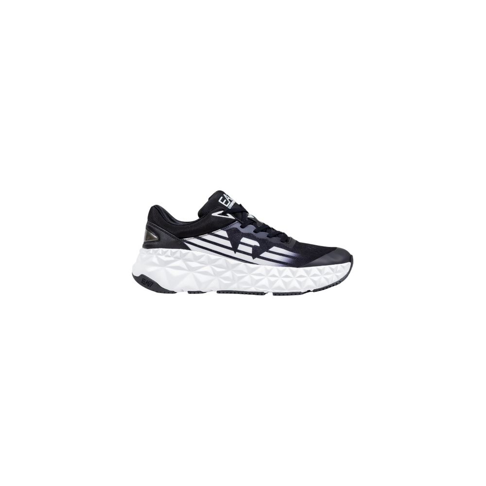Ea7 Emporio Armani Black and White Polyester Athletic Sneakers