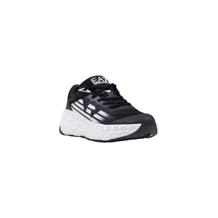 Ea7 Emporio Armani Black and White Polyester Athletic Sneakers