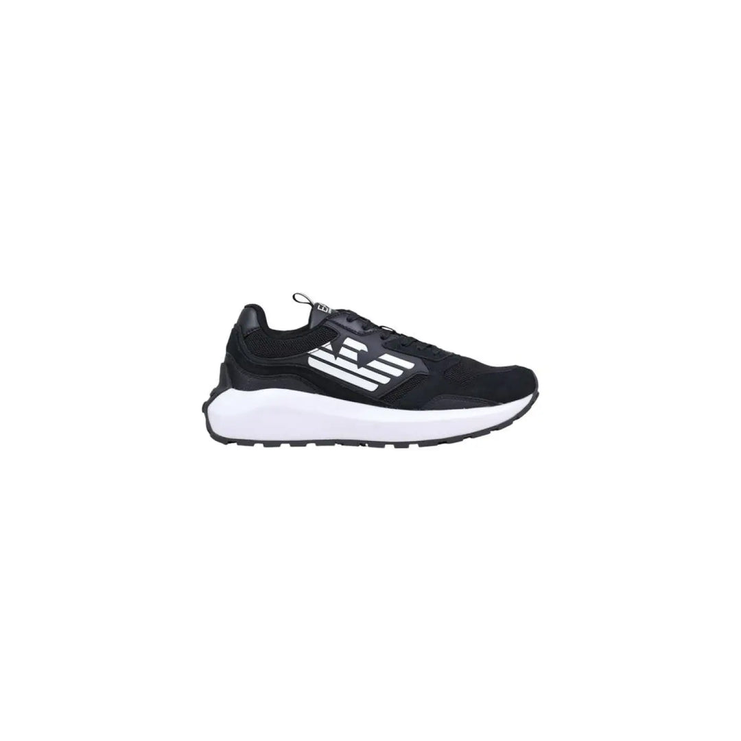 Ea7 Emporio Armani Black and White Polyethylene Athletic Sneakers