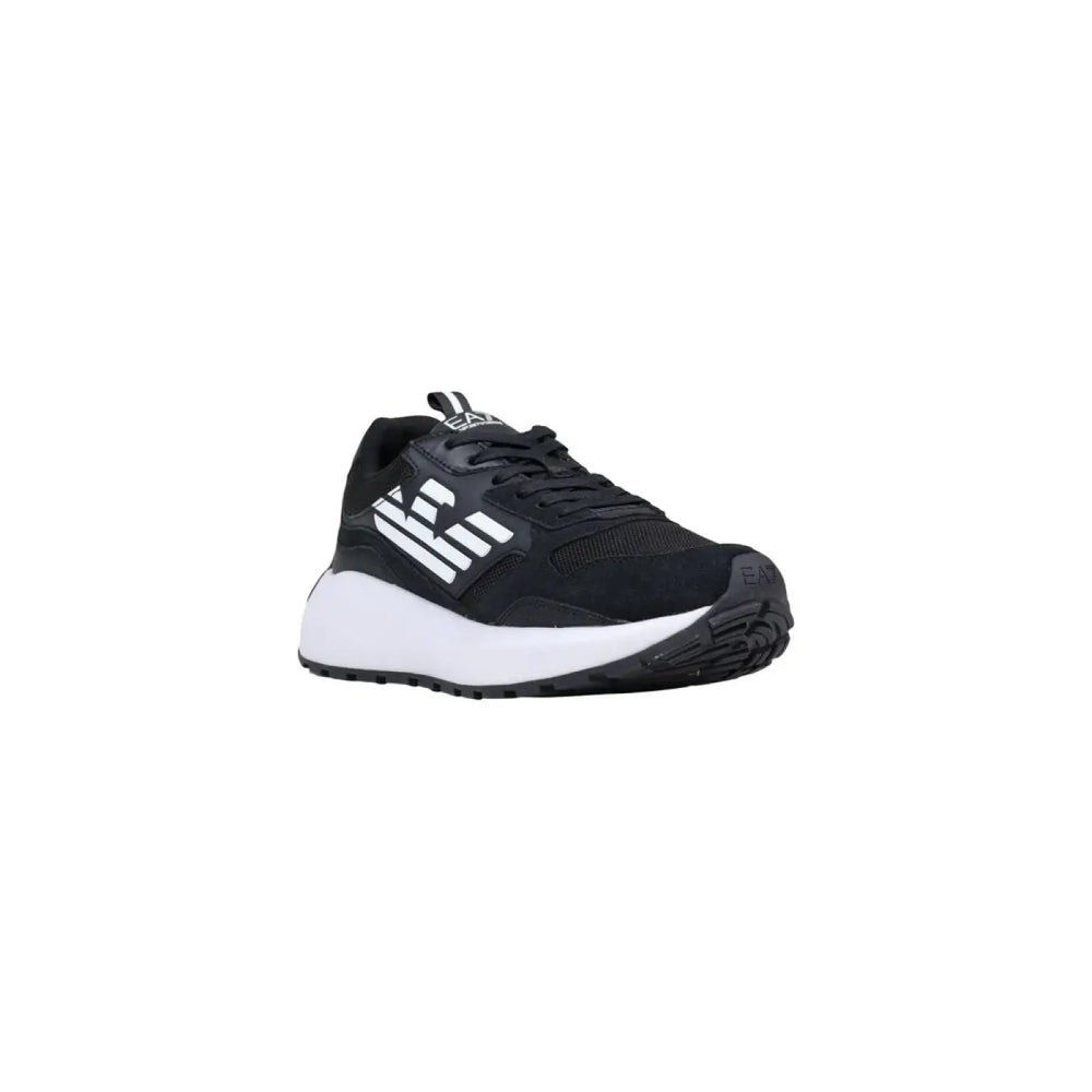 Ea7 Emporio Armani Black and White Polyethylene Athletic Sneakers