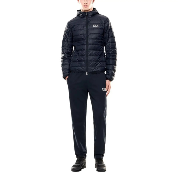 Ea7 Emporio Armani Blue Polyamide Shell Jacket