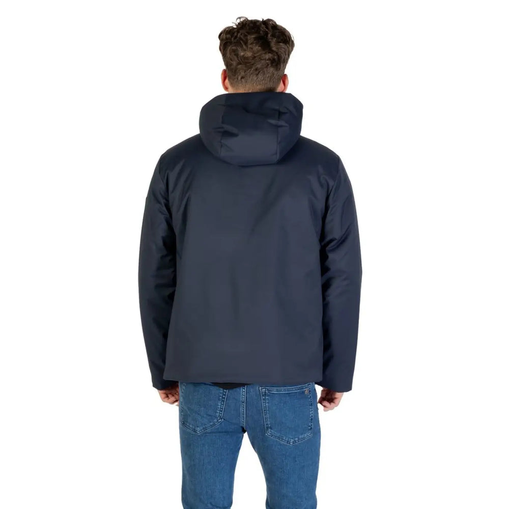 Ea7 Emporio Armani Blue Polyester Coat