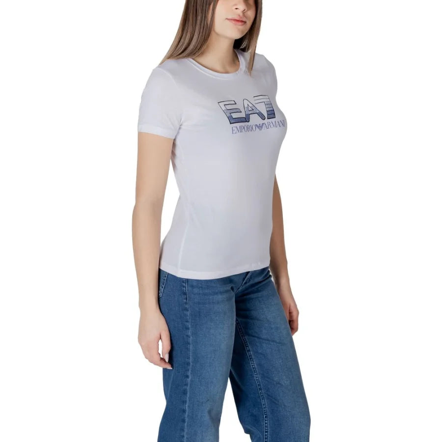 EA7 Emporio Armani White Cotton T-Shirt