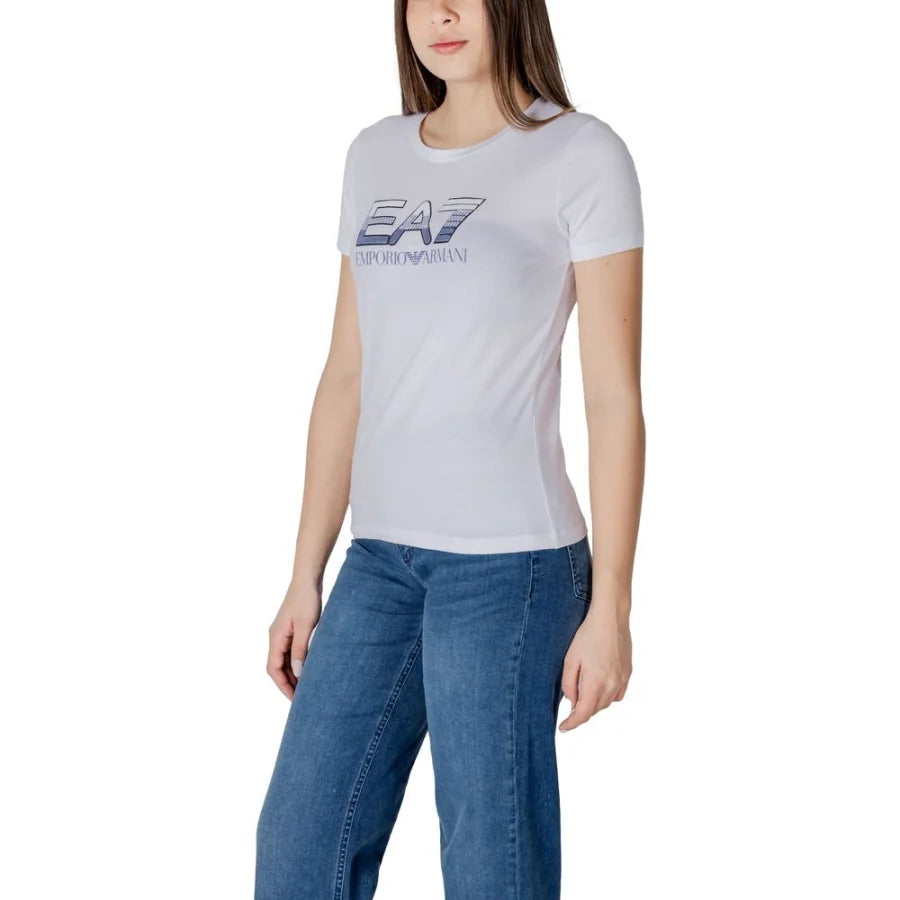 EA7 Emporio Armani White Cotton T-Shirt