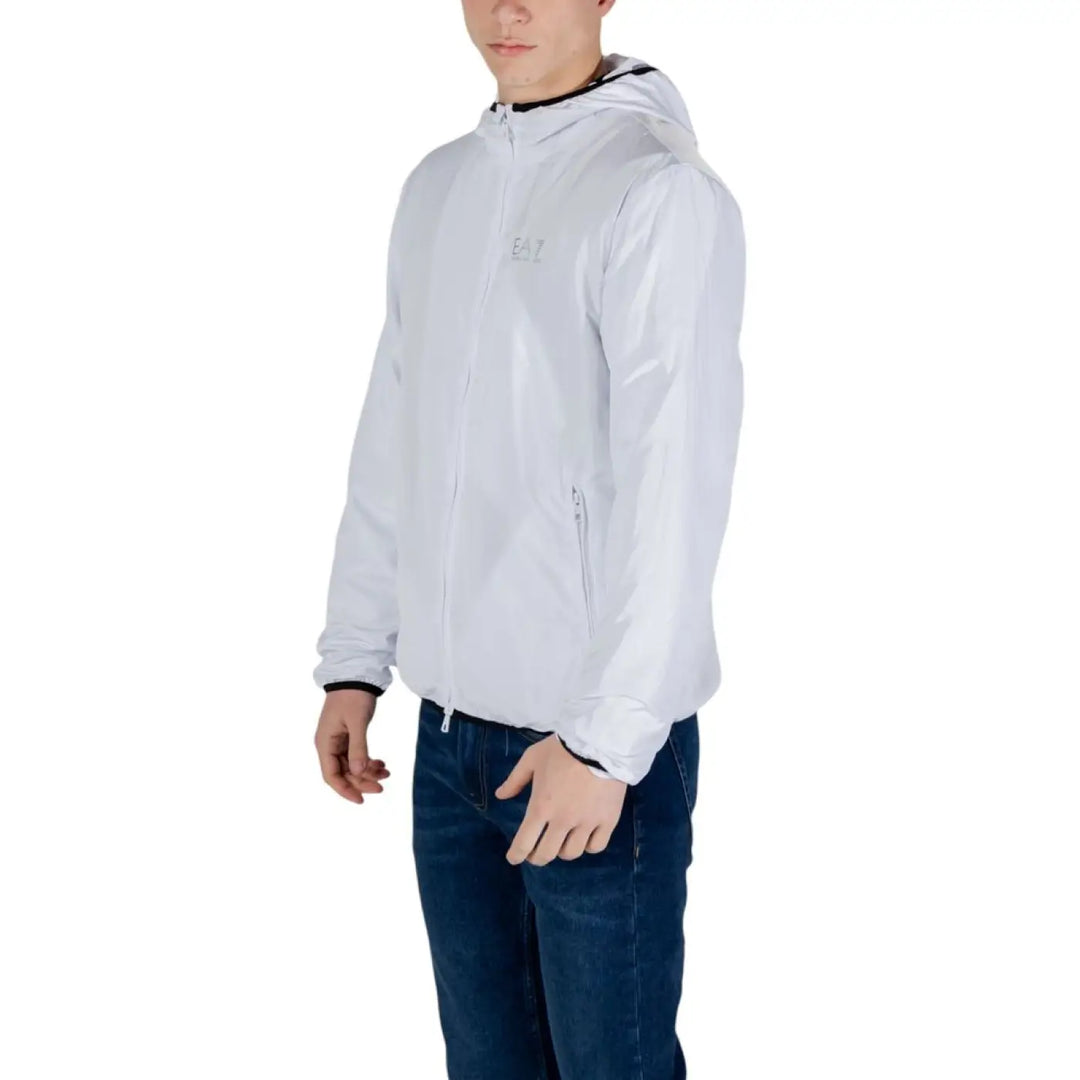 Ea7 Emporio Armani White Polyester Shell Jacket