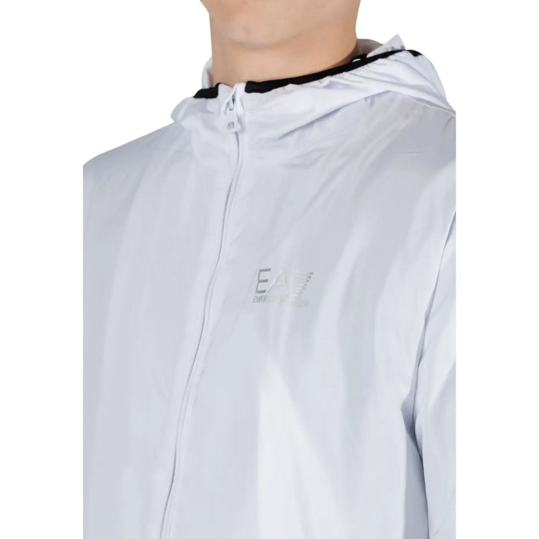 Ea7 Emporio Armani White Polyester Shell Jacket