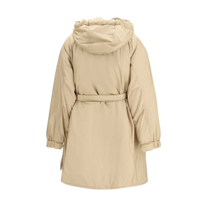 Max Mara Beige Polyester Full-Length Jacket