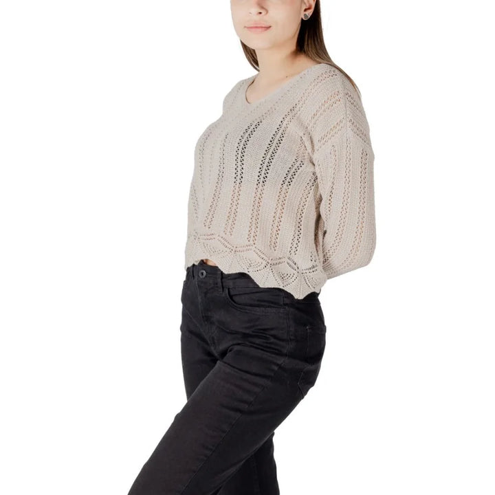 Only Beige Recycled Cotton Sweatshirt