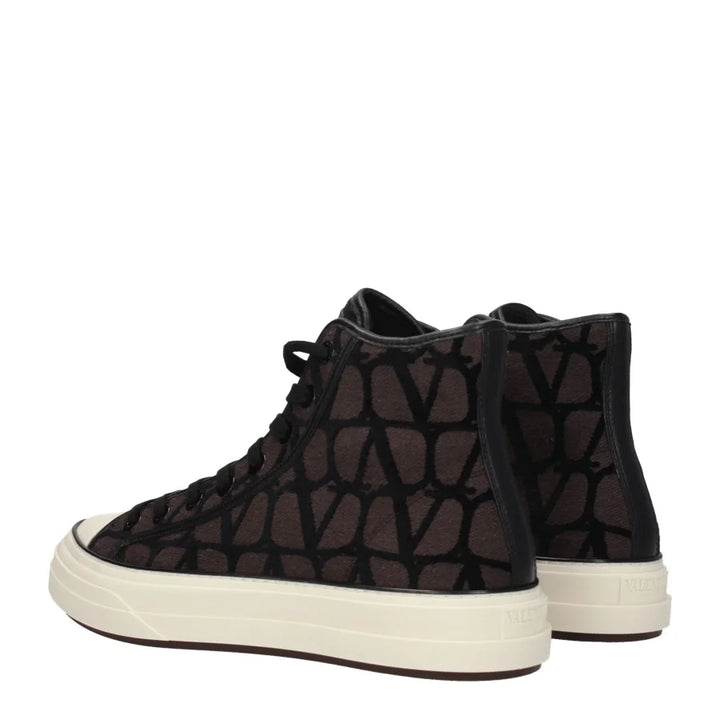 Valentino Garavani Brown Fabric High Top Sneakers