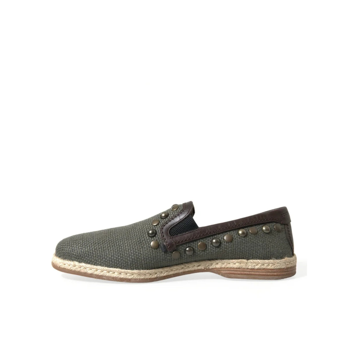 Edgy Dolce Gabbana Loafers with Studded Canvas Flair &