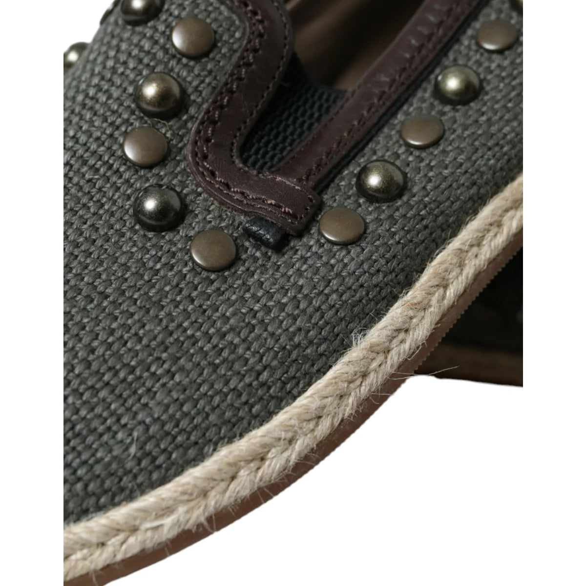 Edgy Dolce Gabbana Loafers with Studded Canvas Flair &