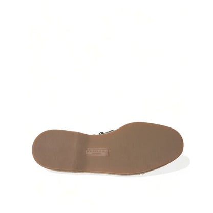 Edgy Dolce Gabbana Loafers with Studded Canvas Flair &