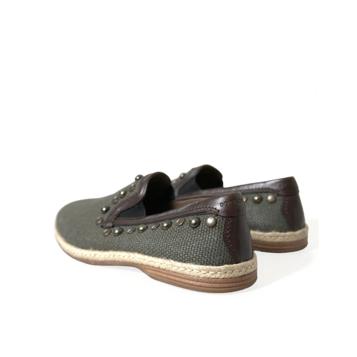 Edgy Dolce Gabbana Loafers with Studded Canvas Flair &