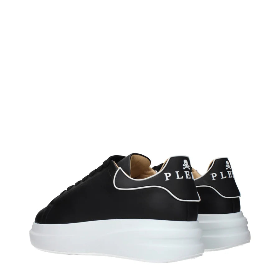 Philipp Plein Black Leather Chunky Sneakers