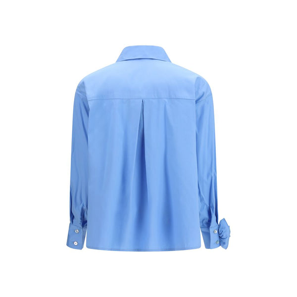 Ella Shirts - Blue Cotton Pattern Shirt