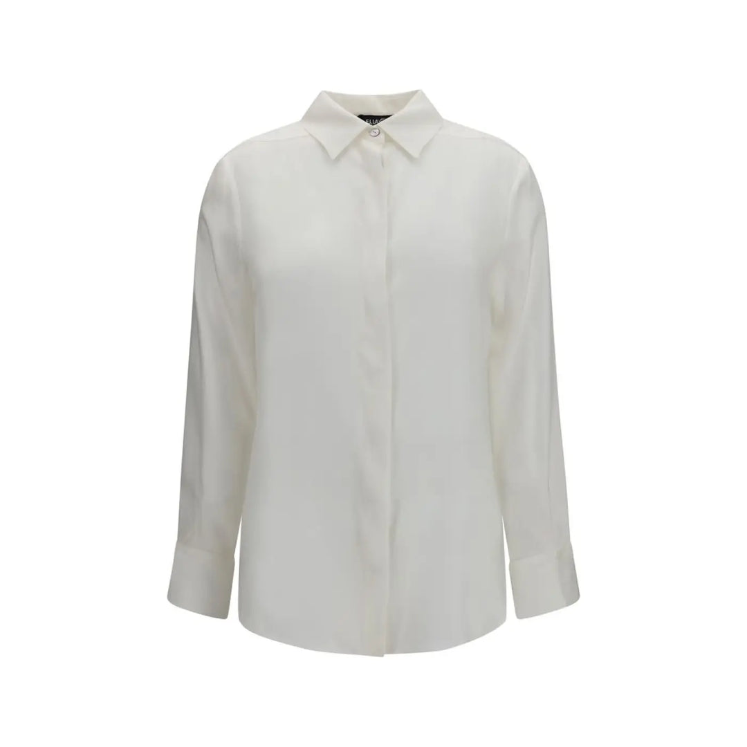 Ella White Silk Dress Shirt
