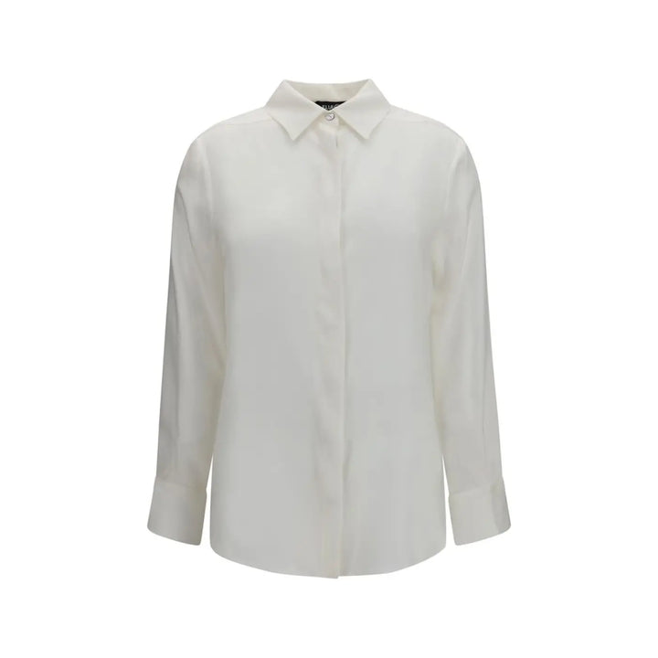 Ella White Silk Dress Shirt